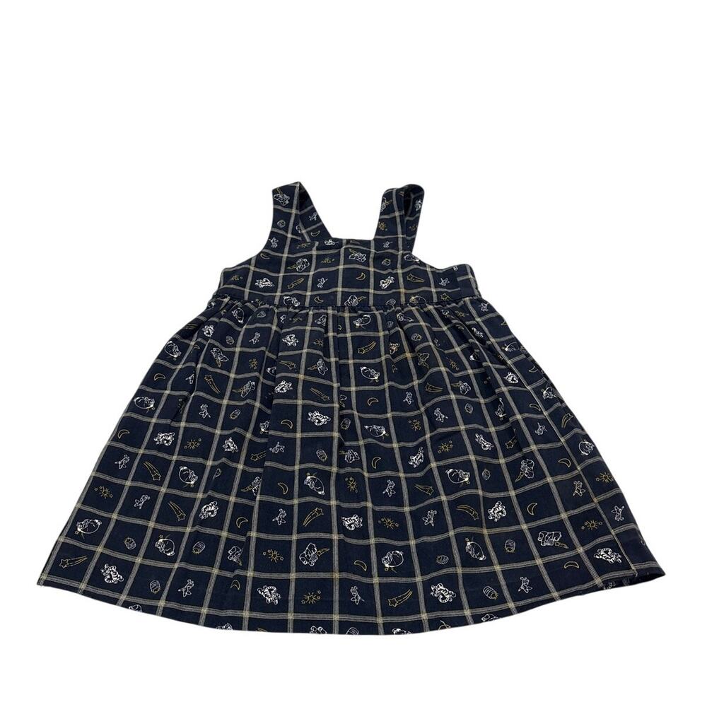 Vintage Walt Disney Girls Toddler 4T Plaid Winnie the Pooh Dress Fall Autumn